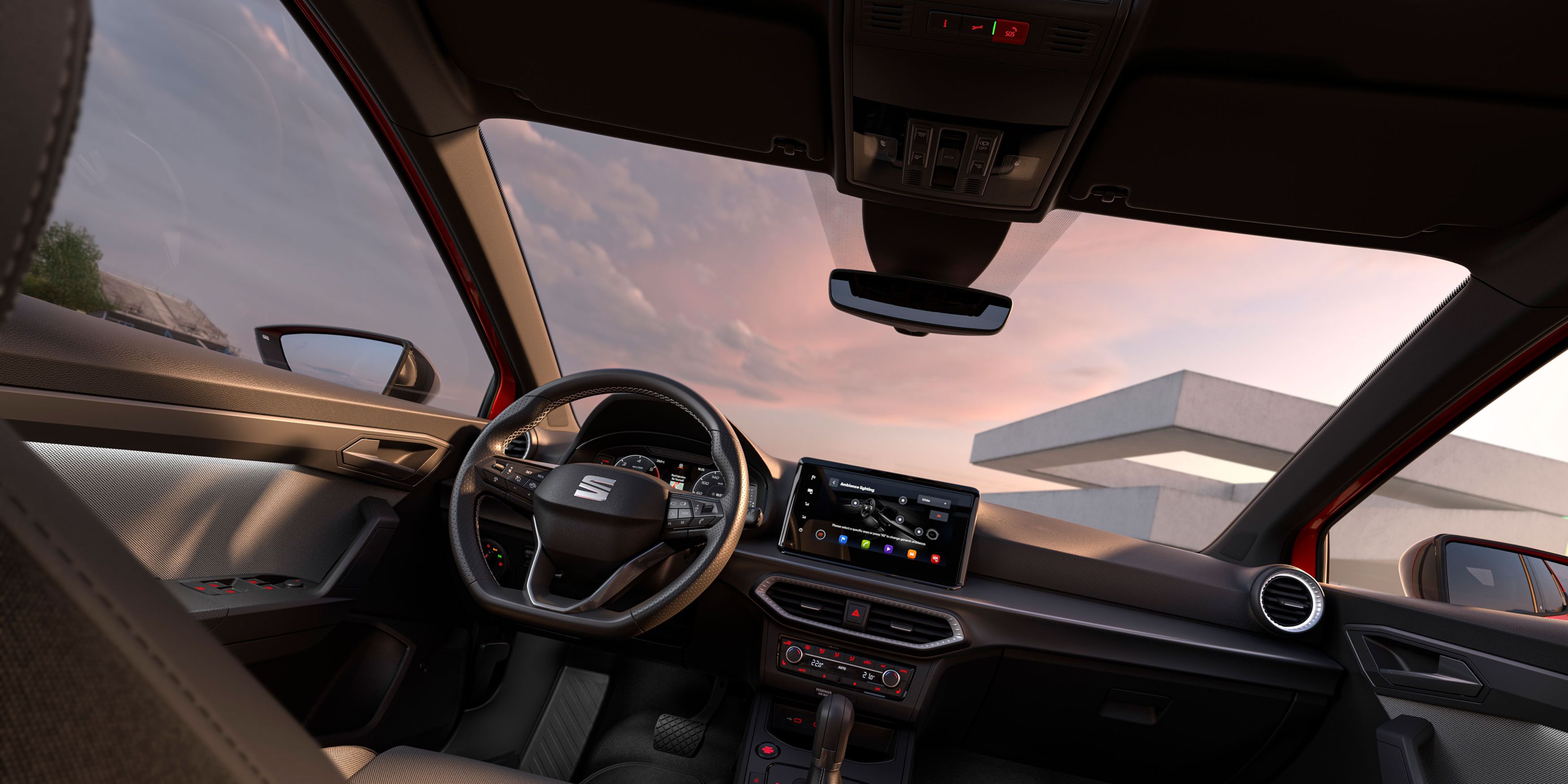 Innenansicht des SEAT Ibiza mit Fokus auf Details wie Polsterung und Türverkleidung