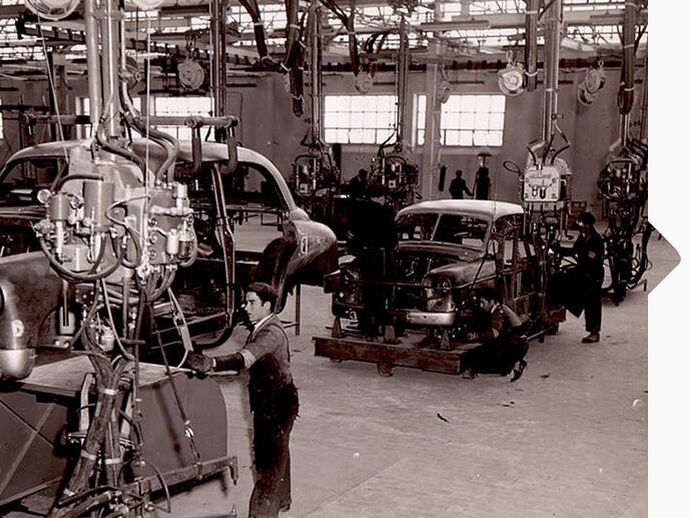 Blick in das erste SEAT Werk 1953.