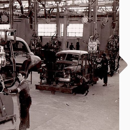 Blick in das erste SEAT Werk 1953.